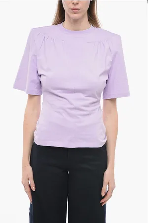 The Attico Short Sleeved JEWEL T-shirt With Padded Shoulders And Cutout