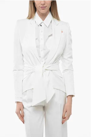HEBE STUDIO Belted THE GIRLFRIEND Asymmetric Blazer