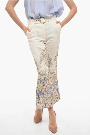 ZIMMERMANN TAMA Flared Pants with Floral Pattern