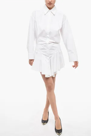 The Attico CANDICE Chemisier Minidress with Pleated Detail