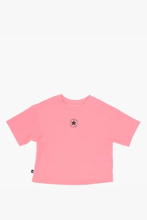 Converse ALL STAR CHUCK TAYLOR Solid Color Crew-neck T-Shirt with Con