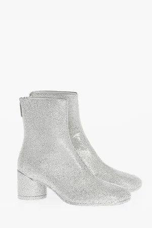 Maison Margiela MM6 Square-Toe Glitter Booties 6cm