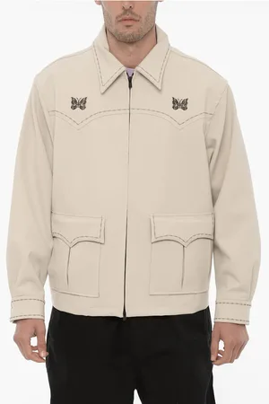 Pins & Needles Stretch Fabric Lightweight Jacket with Butterfly Embroidery