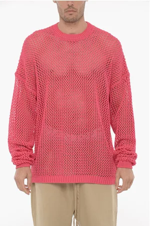 RAMAEL Perforated Cotton Crew-Neck Maxi Sweater