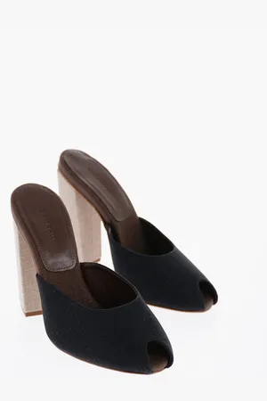 Gia Borghini GIA COUTURE Open Toe Linen ROSIE38 Mules Heel 11cm