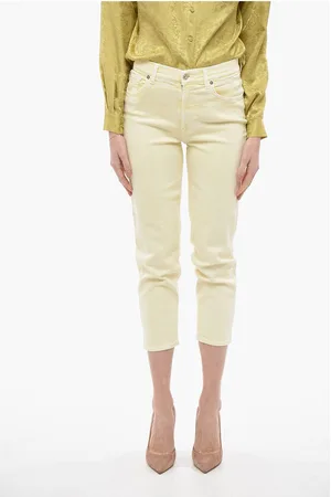 7 for all Mankind LUXE VINTAGE 5 Pockets Acid Wash Effect Pants with Golden-Bu