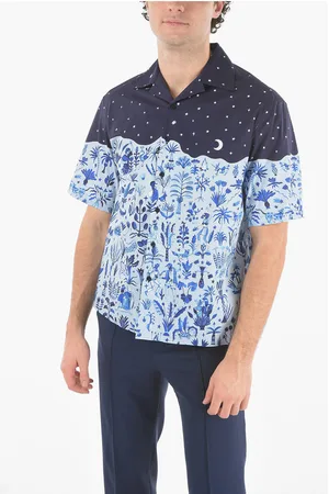 Neil Barrett Short-sleeved DANCING IN THE MOONLIGHT Camp Collar Shirt