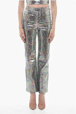 ROTATE Snake Effect Straight Leg 5 Pockets Pants