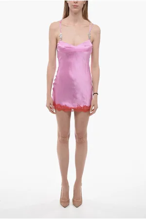 Adriana Hot Couture Silk Slip Dress with Laces Details