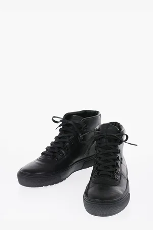 Woolrich Solid Color Leather Hiking Sneakers