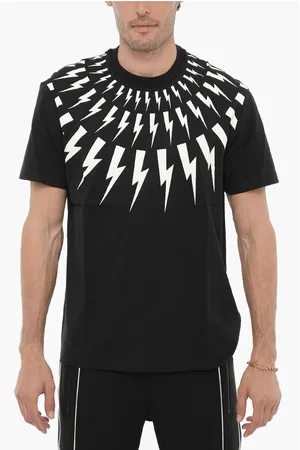 Neil Barrett Slim Fit FAIRISLE THUNDERBOLT Crew-neck T-Shirt