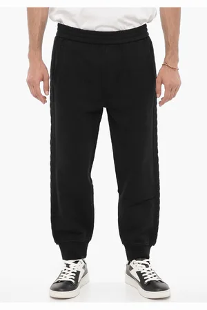Neil Barrett Solid Color Joggers with Wool Side Bands