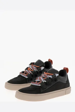 MARCELO BURLON Leather and Fabric TICINELLA Low Top Sneakers with Maxi Stri