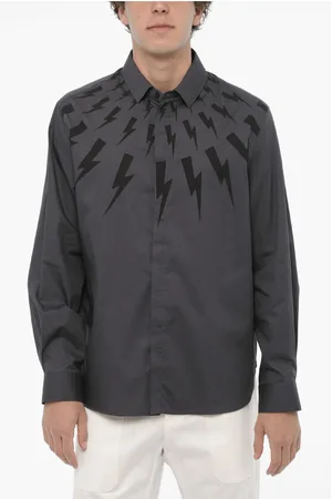 Neil Barrett Loose Fit FAIRISLE THUNDERBOLT Shirt