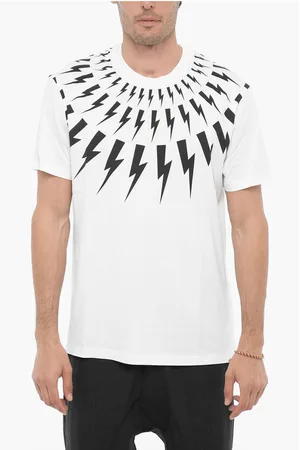 Neil Barrett Slim Fit FAIRISLE THUNDERBOLT Crew-neck T-Shirt