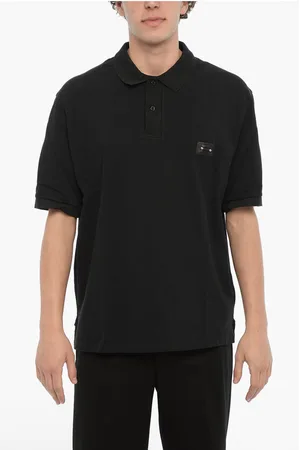 Neil Barrett Solid Color Loose Fit Polo Shirt with Piercing Detail