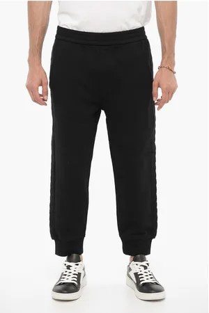 Neil Barrett Solid Color Joggers with Wool Side Bands