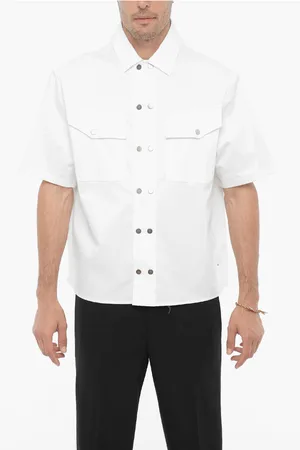 Neil Barrett Short Sleeved Boxy Fit Shirt with Double Breast Pocket