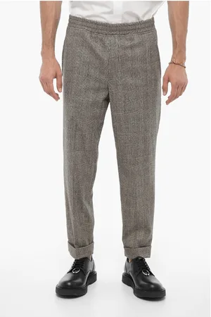 Neil Barrett District Check Motif Low Waisted REM Pants