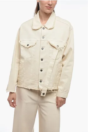 Julfer Dropped Shoulder Denim Jacket with Fringed Detail