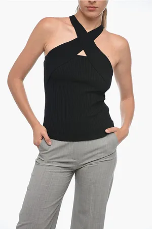 Msgm Ribbed Design Knitted Tank Top