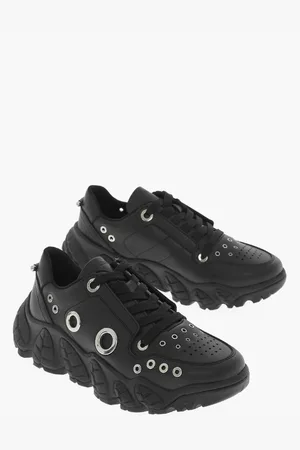 Neil Barrett Leather Low Top Sneakers with Eyelets Details