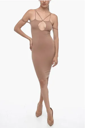 ANDREADAMO Tight Elasticated Dress with Adjustable Spaghetti Straps