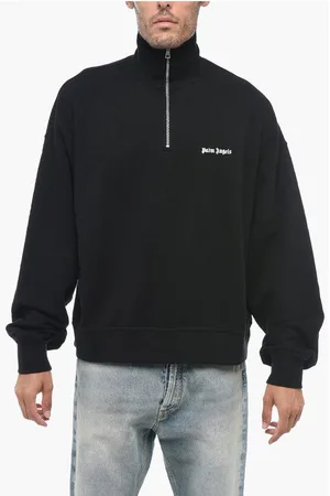 Palm Angels High Neck Brushed Cotton Sweatshirt