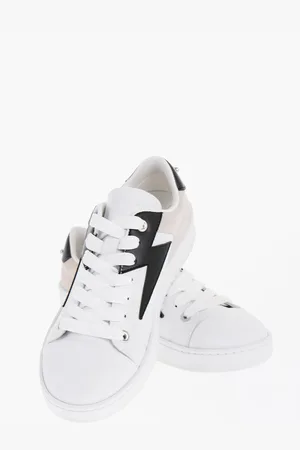 Neil Barrett Leathr Low-Top Sneakers with Suede details and Piercing