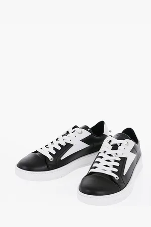 Neil Barrett Lether Low-Top Sneakers with Piercing