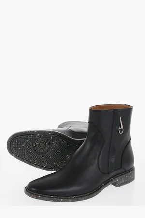 OFF-WHITE Stone Effect Sole ECO Leather Booties