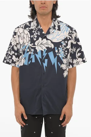 Neil Barrett Short Sleeved Loose Fit HAWAIIAN BOLTS Shirt