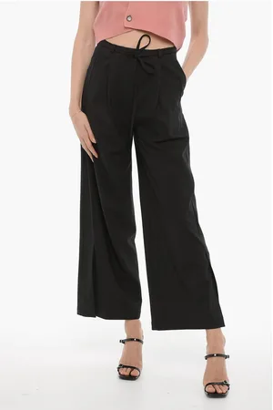 EUDON CHOI Single-Pleat Wide Leg Wool TANDIN Pants