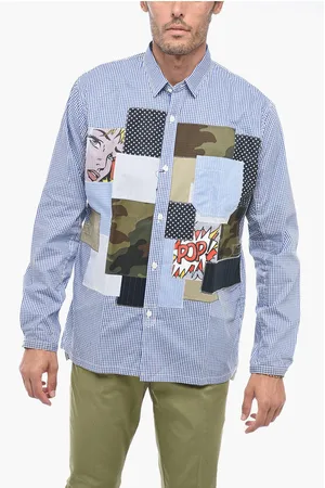 JUNYA WATANABE Checked Shirt with Pop Art Patchworks