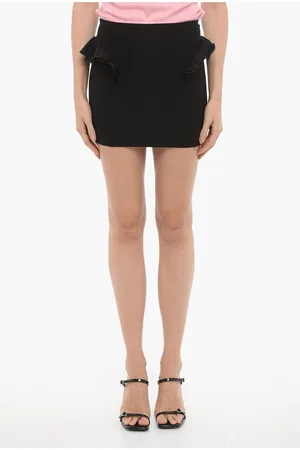 Nensi Dojaka Solid Color Mini Skirt with Ruffles