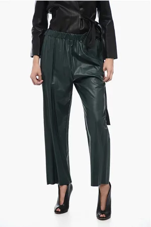 Maison Margiela MM6 Eco-leather Pants with Elastic Waistband