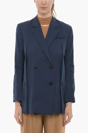EUDON CHOI Wool BEATRICE Double-Breasted Blazer with Back Slit