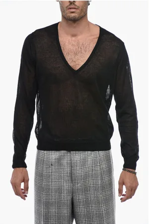 corneliani TREND V-Neck Linen Blend Pullover