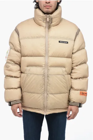 Heron Preston Logoed Quilted Down Jacket with Contrasting Detailing