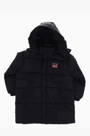 Diesel Padded JLONG Maxi Jacket with Hidden Closure