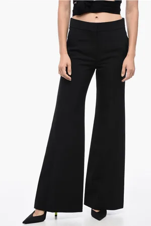 Givenchy Virgin Wool Wide Leg Pants with Concealed Closure