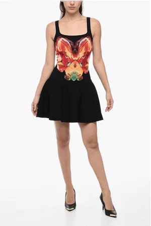 Alexander McQueen Sleeveless Skater Dress With Jacquard Motif