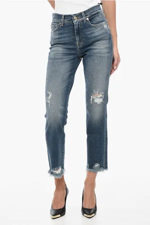 7 for all Mankind LUXE VINTAGE Distressed Cropped Denims