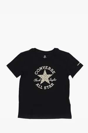 Converse ALL STAR CHUCK TAYLOR Solid Color Crewneck T-Shirt with Cont