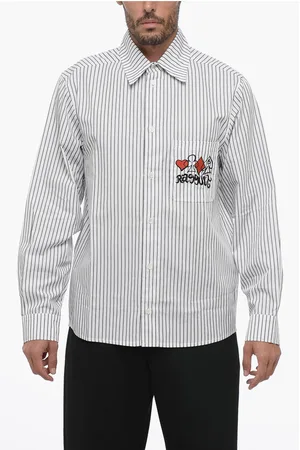 Rassvet Striped Shirt with Breast Pocket and Embroidery