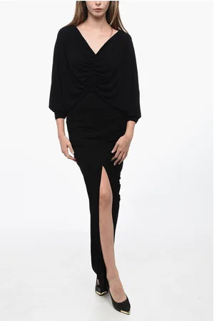Saint Laurent V-neckline Draped Dress
