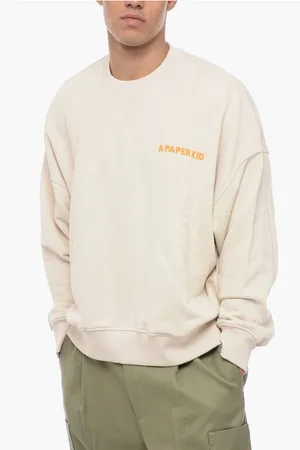 A PAPER KID Brushed Cotton Crew-neck Sweatshirt with Printed Logo