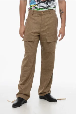 Kenzo Twill Wool Cargo Pants with Drawstringed Ankle