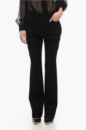 Saint Laurent Wool High-waisted Pants with Front Pleats