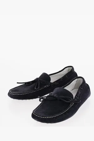 corneliani ID Suede Boat Deck Shoes with Rubber Dots on the Sole